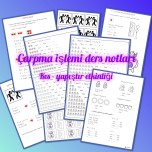 Çarpma işlemi ile ilgili deftere kes yapıştır ve ders notları