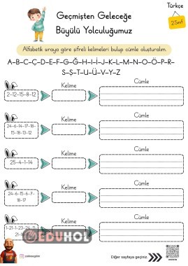 2.Sınıf Alfabe Etkinliği - Cümle Oluşturma