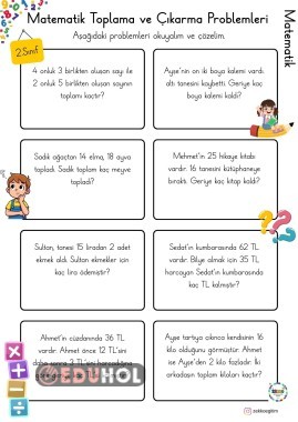 2.Sınıf Matematik Problemleri (Toplama ve Çıkarma)