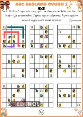 ABC Bağlama Oyunu 5X5 (Başlangıç Seviye) 2 Adet