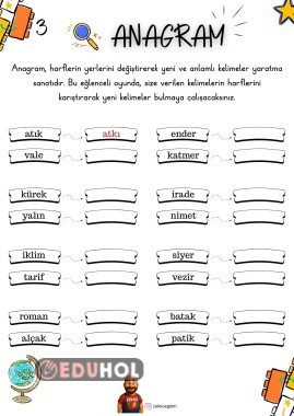 Anagram 3 (Cevap Anahtarlı)
