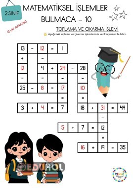 Matematiksel İşlemler Bulmacası-Toplama ve Çıkarma 10
