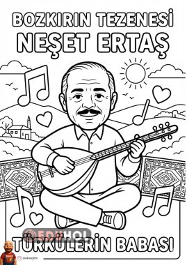 Türkülerin Babası Neşet Ertaş Boyama Sayfası