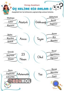 Üç Kelime Bir Anlam 2 (Tüm Sınıflar)