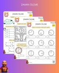 2.Sınıf Zaman Ölçme Etkinlikleri 3 Sayfa