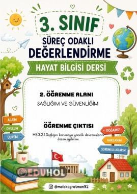 3. SINIF HAYAT BİLGİSİ SÜREÇ ODAKLI DEĞERLENDİRME SAĞLIĞIMIZI KORUYALIM