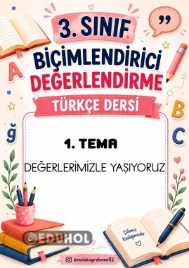 3. SINIF TÜRKÇE 1. TEMA BİÇİMLENDİRİCİ DEĞERLENDİRME