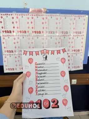 CUMHURİYET BAYRAMI AKROSTİŞ ŞABLONU / BOYAMA