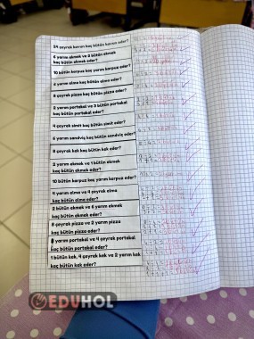 KESİR SORULARI DEFTERE YAPIŞTIRMA