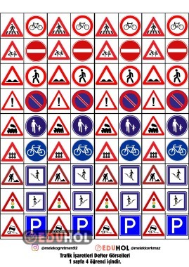 TRAFİK İŞARETLERİ DEFTER GÖRSELLERİ