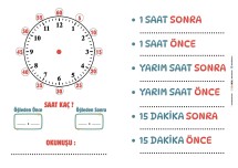 3 VE 4. SINIF SAAT ŞABLONU YAZ SİL