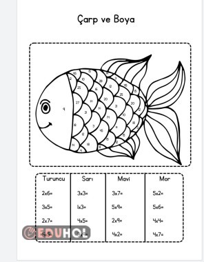 2.Sınıf Çarpma İşlemi Boyama Etkinliği