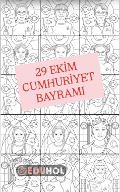 29 Ekim cumhuriyet bayramı ai öğrenciye özel boyama sayfası