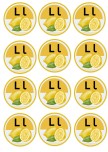 L harfi limonata bardak etiketi