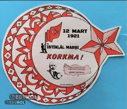 12 Mart İstiklal Marşının Kabulü Mandala Boyama Sayfası