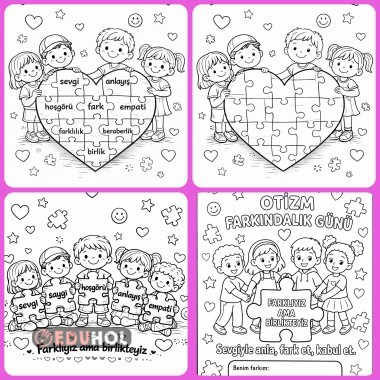 2 Nisan Otizm Boyama Sayfası