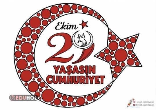 Cumhuriyet Ay Yıldız Mandala Boyama Sayfası