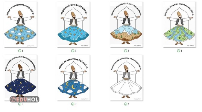 MEVLANA HAFTASI SEMAZEN 7 ÖĞÜT RENKLİ