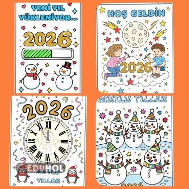 YENİ YIL 10 ADET RENKLİ SAYFA