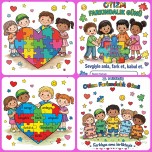 2 Nisan Otizm Farkındalık Renkli Sayfa