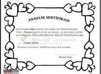Anne sertifikası boyama sayfası