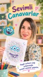 Serbest Çizgi Çalışması Sevimli Canavar Yüzü