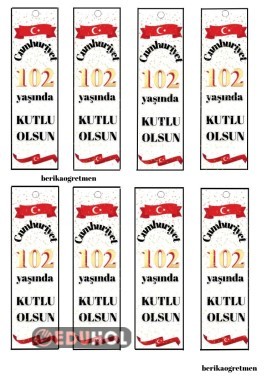 29 EKİM KİTAP AYRACI