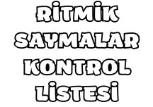 9'ar Ritmik Sayma Kontrol Listesi