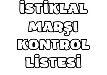 İstiklal Marşı Kontrol Listesi (4 Kıta)