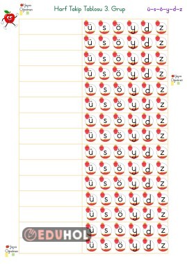 3.Grup Harf Takip Çizelgesi