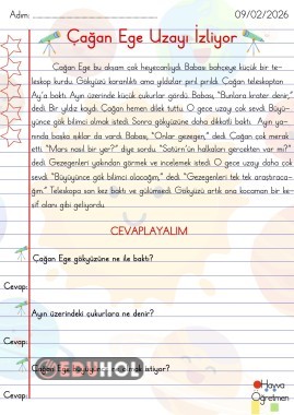 Çağan Ege Uzayı İzliyor metni.