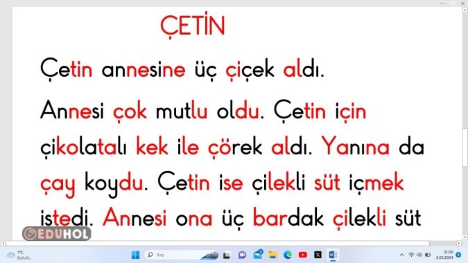 Ç Sesi Okuduğunu Anlama Metni ... · Eduhol - Etkinlik İndir Oyun Oyna ...