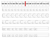 C sesi hece kelime metin çalışması