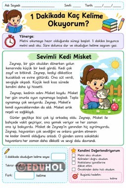 1 Dakikada kaç kelime okuyorum etkinliği -4