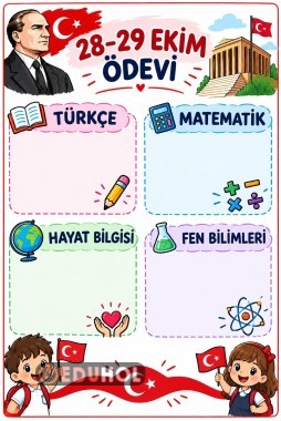 3. Sınıf – 28-29 Ekim Ödev Sayfaları