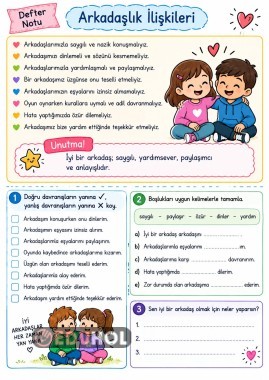 Arkadaşlık İlişkileri Defter Notu - Etkinlik