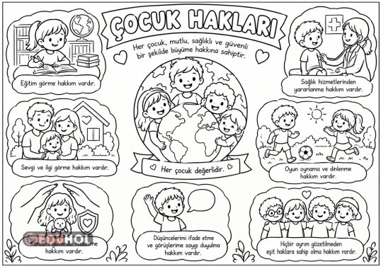 Çocuk Hakları Boyama Sayfası