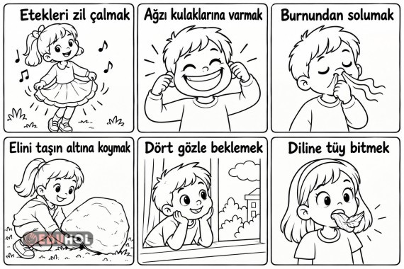 Deyimler - Deftere Yapıştırma - Boyama