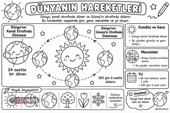 Dünyanın Hareketleri Boyama
