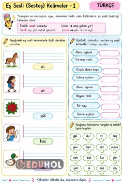Eş Sesli Kelimeler Etkinliği