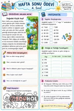Hafta Sonu Ödevi - Türkçe/Matematik