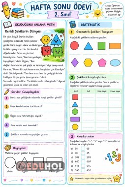 Hafta Sonu Ödevi - Türkçe/Matematik