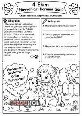 Hayvanları Koruyalım / Oku Anla Boya