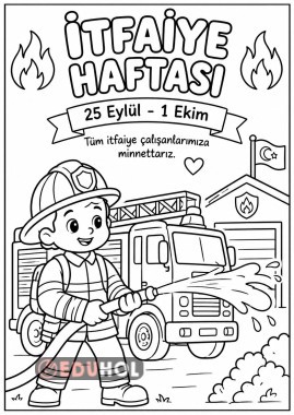 İtfaiye Haftası Boyama Sayfası