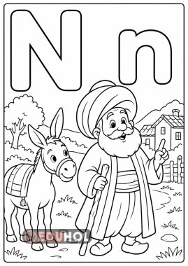N sesi Nasreddin Hoca boyama