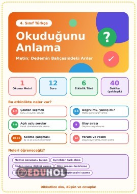 Okuduğunu Anlama Metni ve Soruları 3 Sayfa
