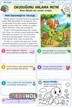 Okuduğunu anlama metni ve soruları