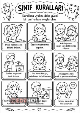 Sınıf Kuralları / Boyama Sayfası