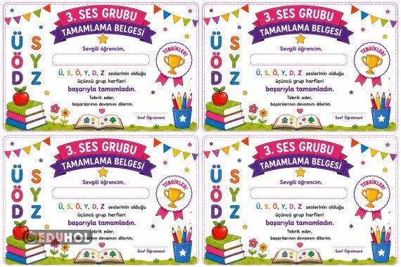 3.ses grubu tamamlama belgesi