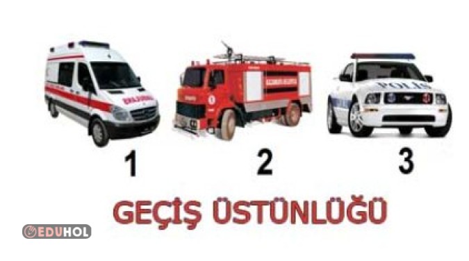 trafikte geçiş üstünlüğü biçimlendirici değerlendirme